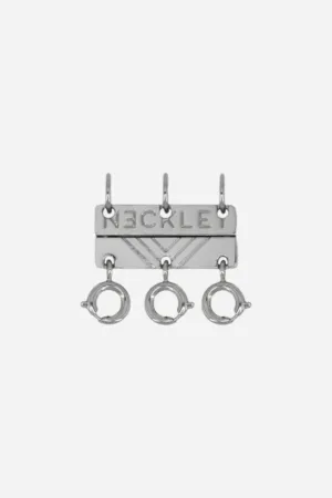 Necklet Stainless Steel White Gold Triple Layering Clasp