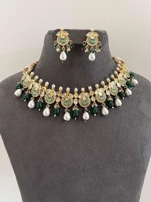 Pachi Kundan Choker And Earrings Set