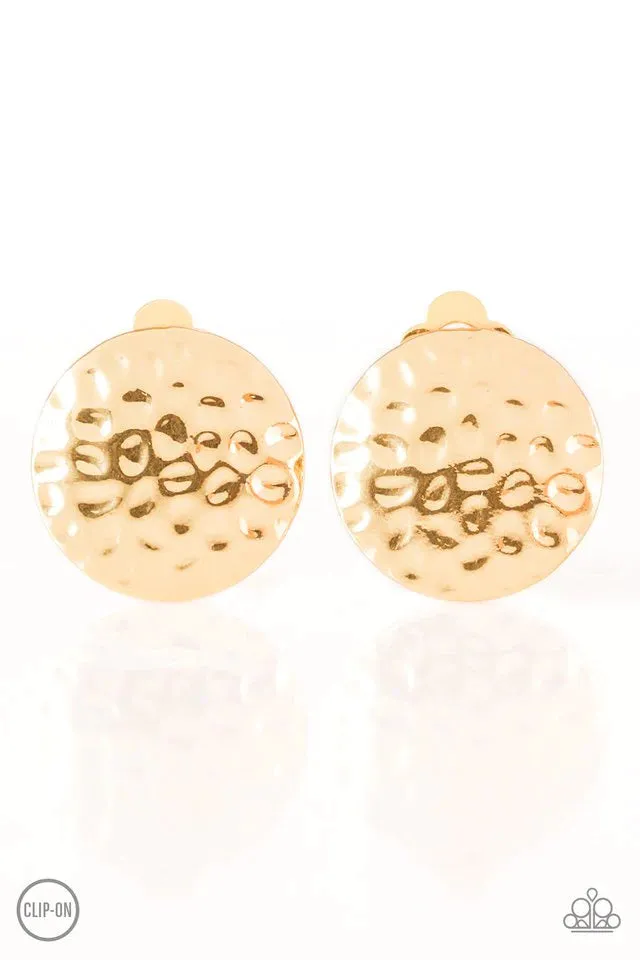 Paparazzi Earring ~ Hold The SHINE - Gold