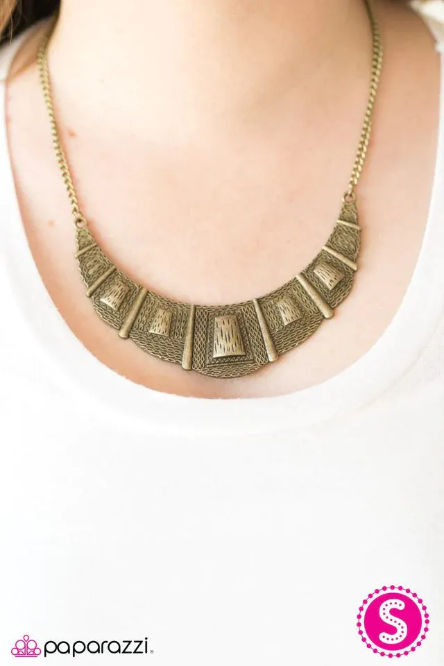 Paparazzi Necklace ~ Adventure Queen - Brass