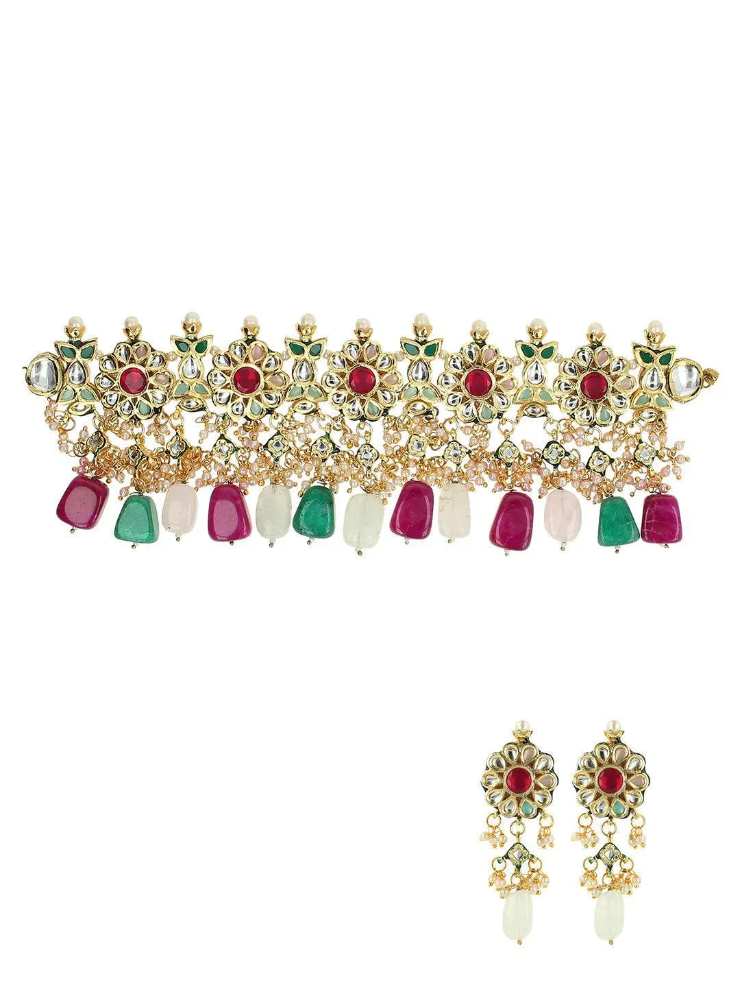 Pavitrapunia In Flower Motif Choker Set