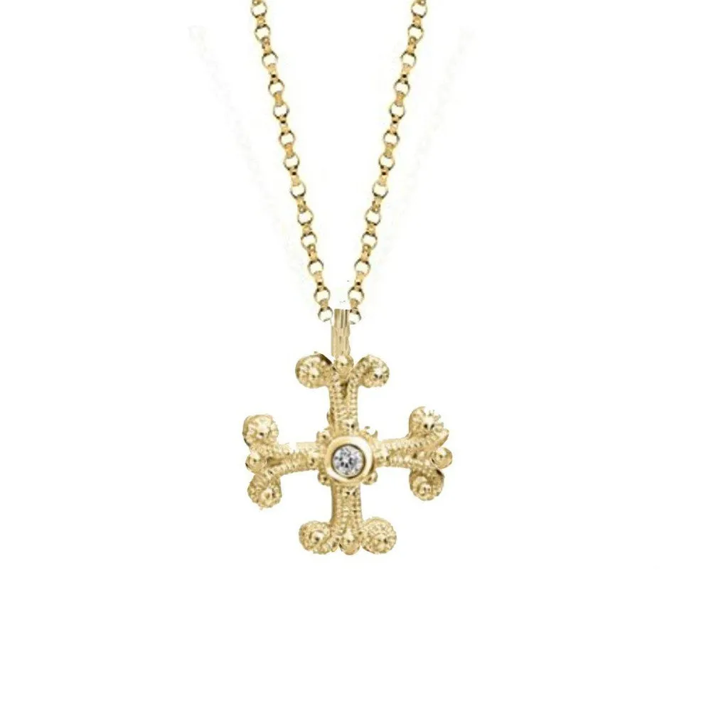 Petite Diamond Cross in Gold