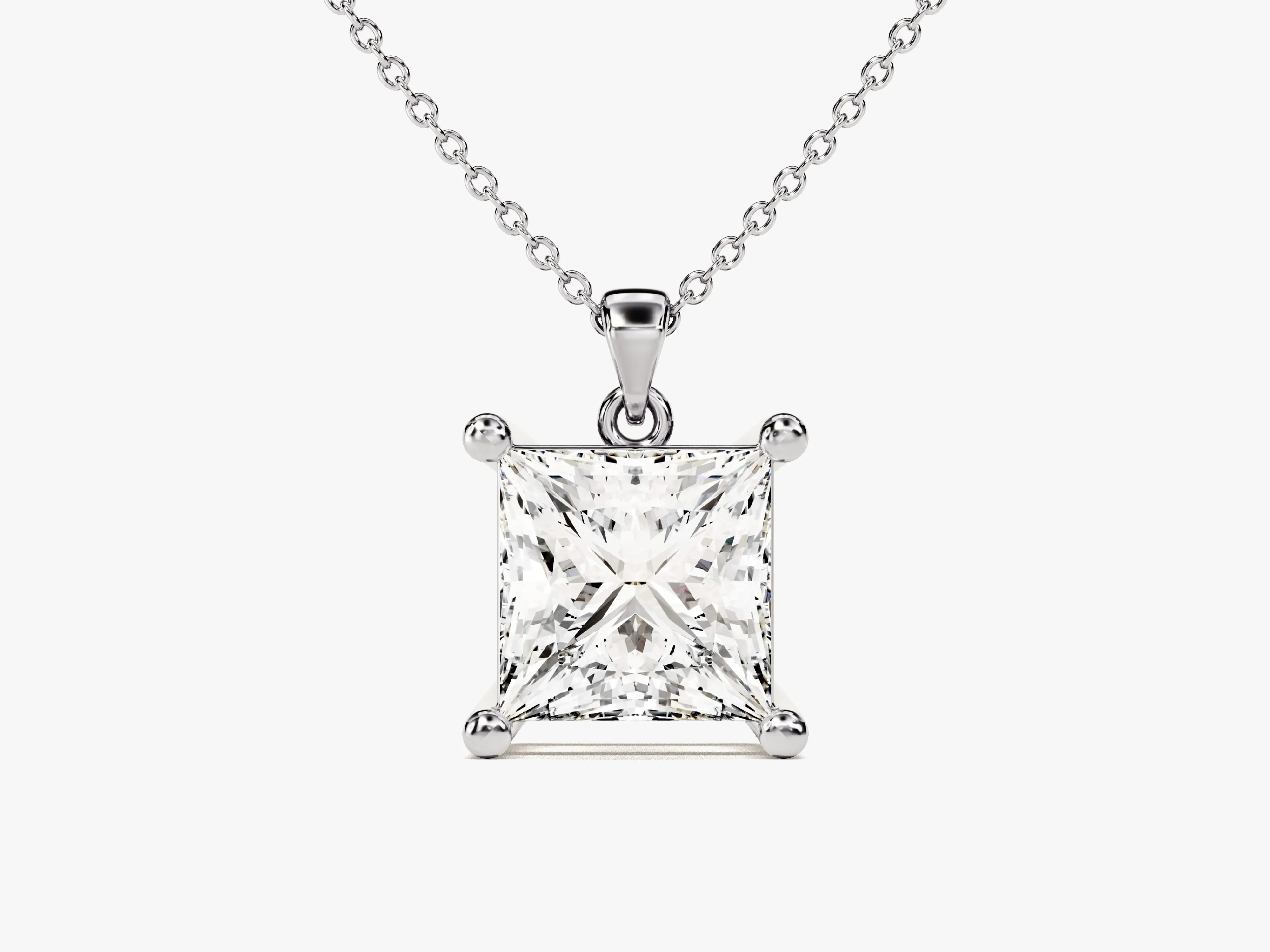 Princess Cut Lab Grown Diamond Solitaire Pendant (2.00 CT)