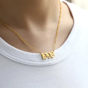 " Born In" Gold Pendant Necklace