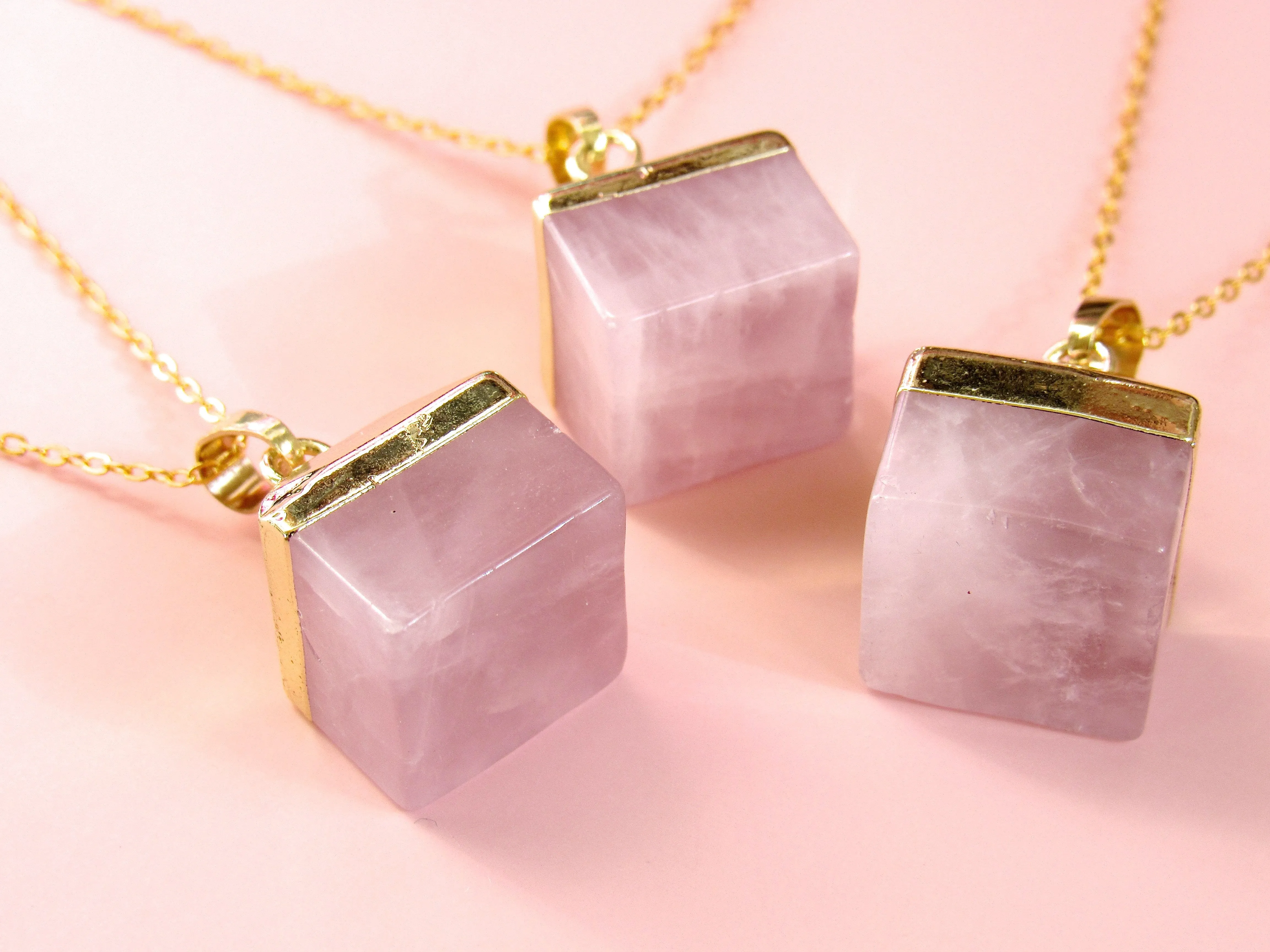 "Box of Love" Rose Quartz Necklaces