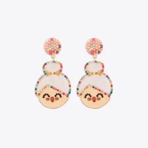 Rhinestone Alloy Mrs. Claus Earrings