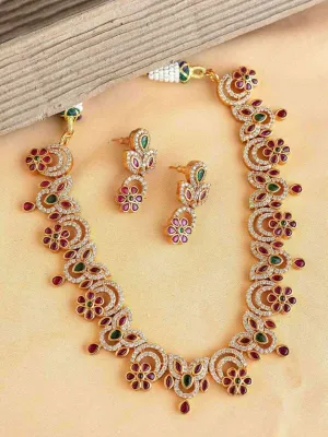 Ruby Stone Studded Kemp Style Choker Set