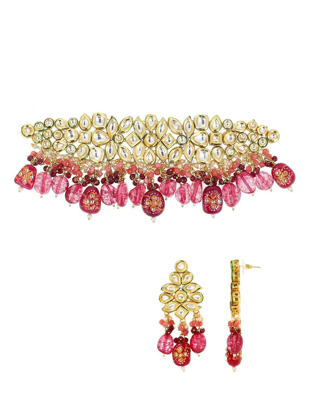 Sameekshaa Khare In Semi Precious Center Stone Choker And Earring Set