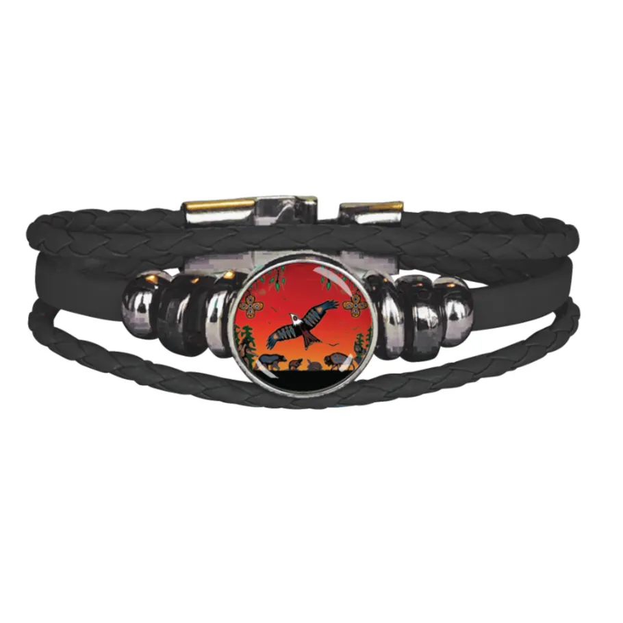 Seven Grandfather Teachings by Cody Houle, Vegan Leatherette Bracelet