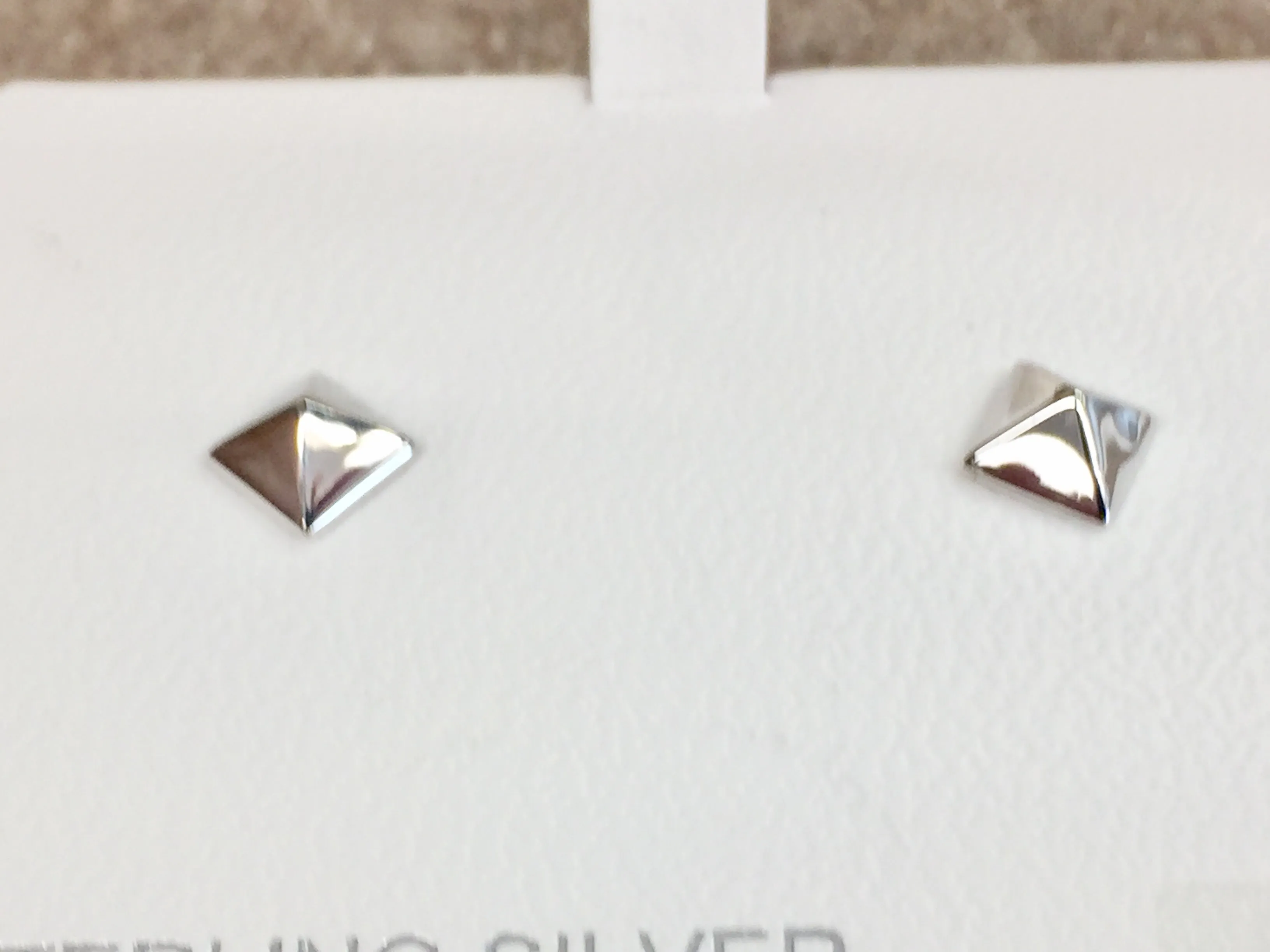 Silver Pyramid Post Earrings