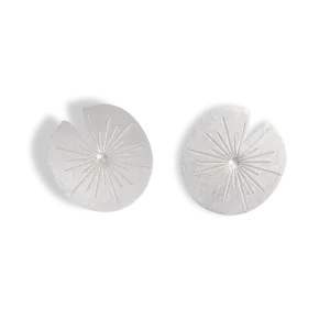 Single Lilly Pad Post Earrings