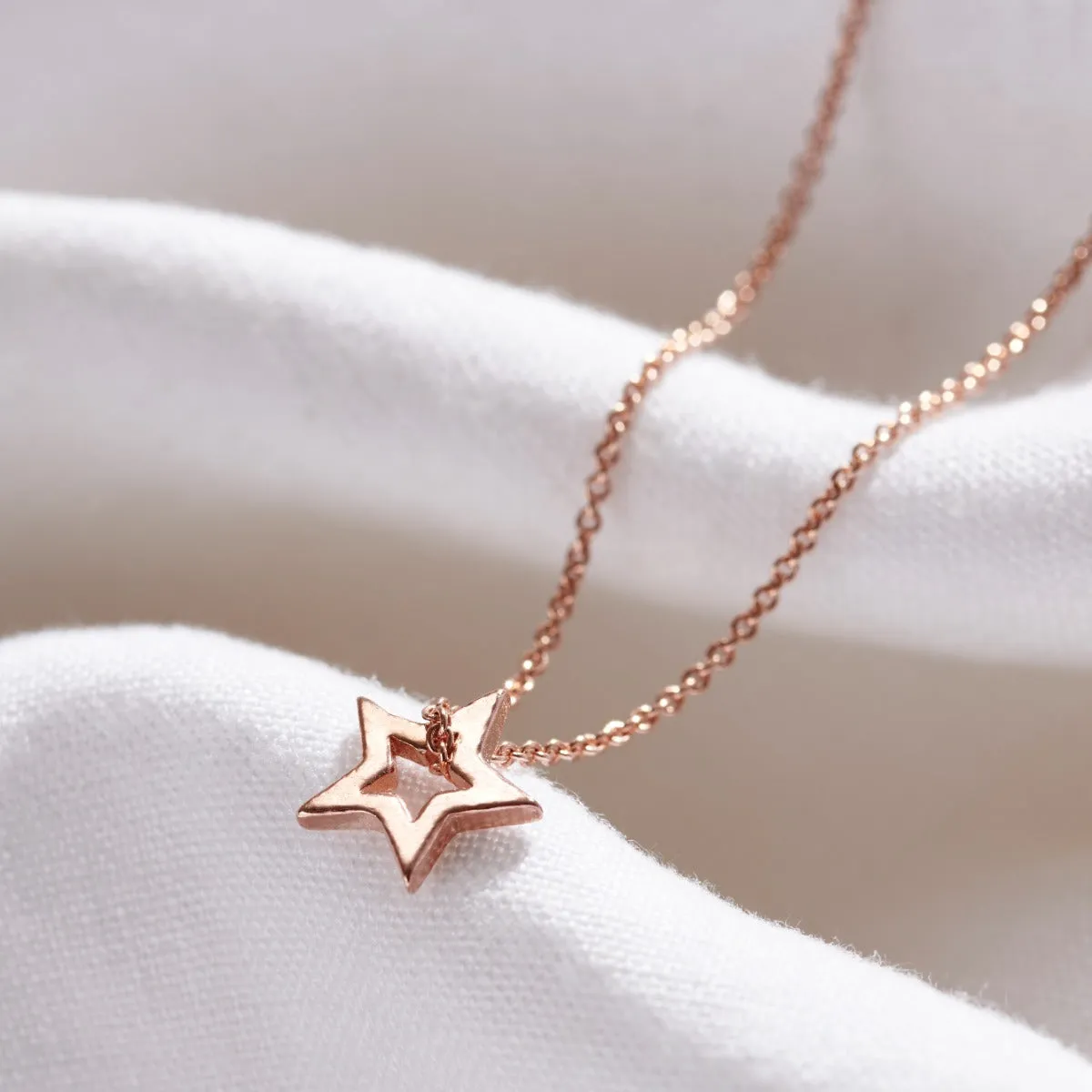 Small Open Star Charm Necklace