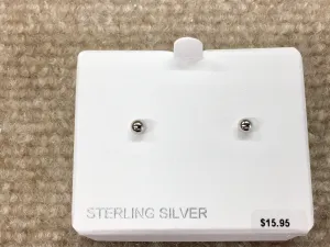 Small Silver Ball Stud Earrings