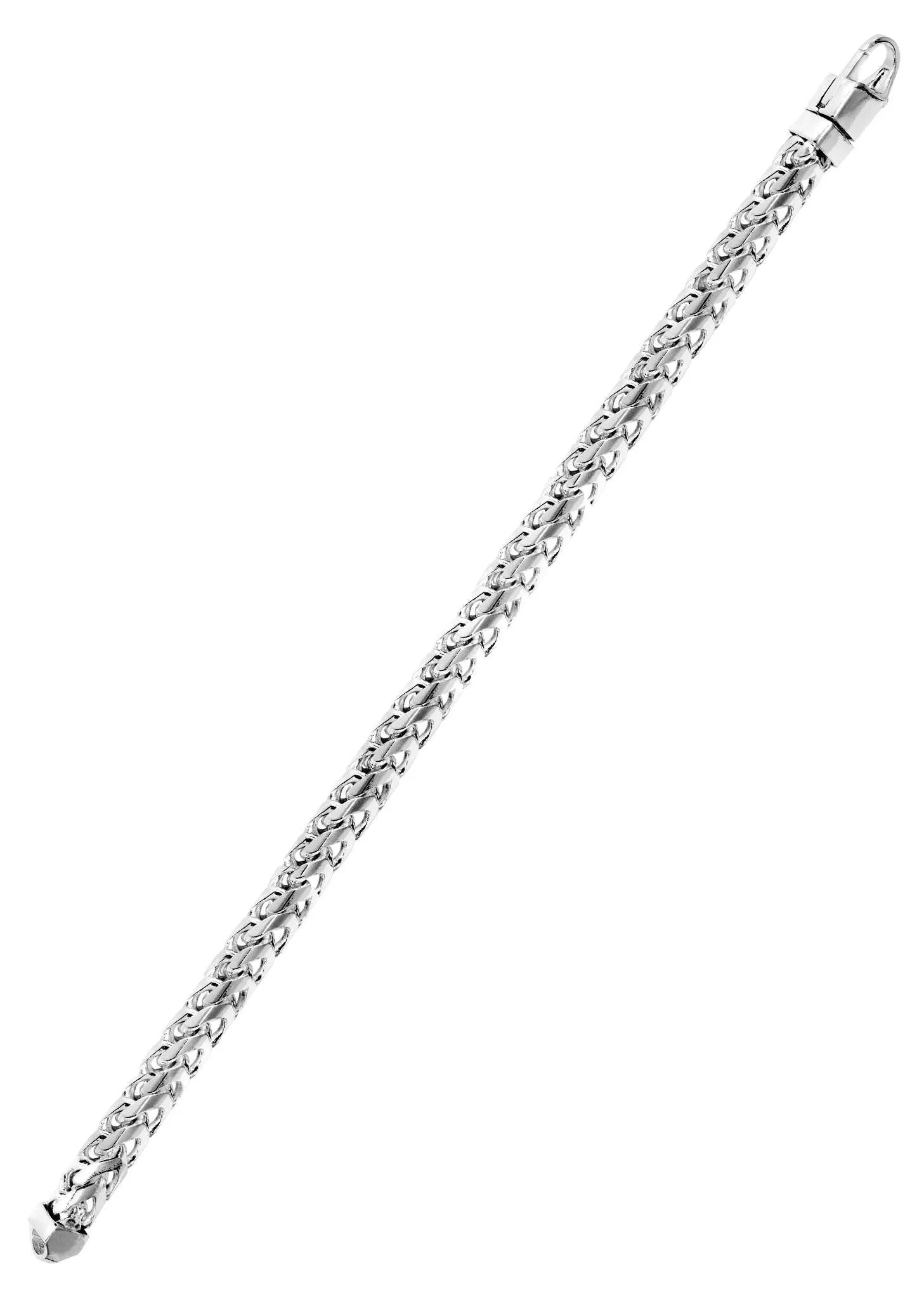 Solid Mens Franco Bracelet 10K/14K White Gold