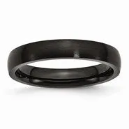 Stainless Steel Black IP-plated Brushed 4mm Wedding Band Ring