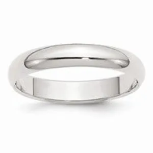 Sterling Silver 4mm Half-Round Wedding Band Ring