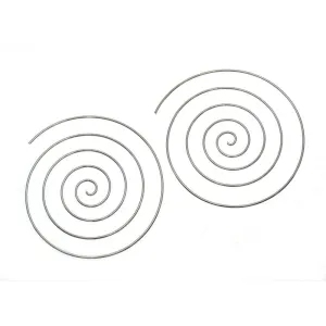 Sterling Silver 65mm Spiral Hoop Earring