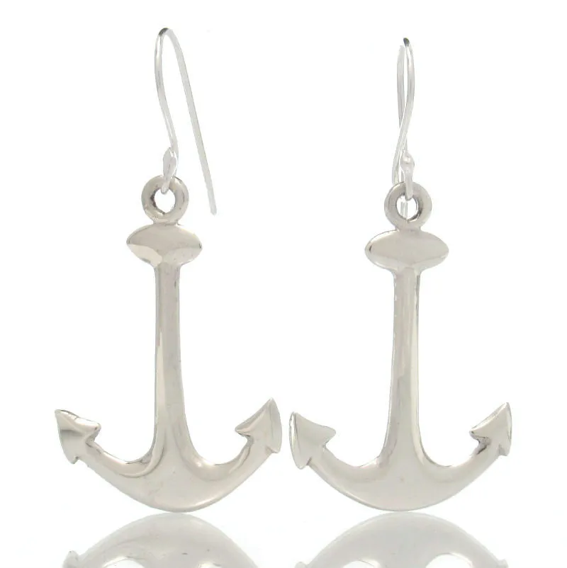 Sterling Silver Anchor Earrings