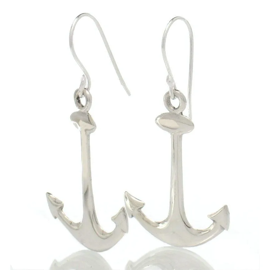 Sterling Silver Anchor Earrings