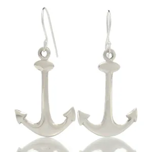 Sterling Silver Anchor Earrings