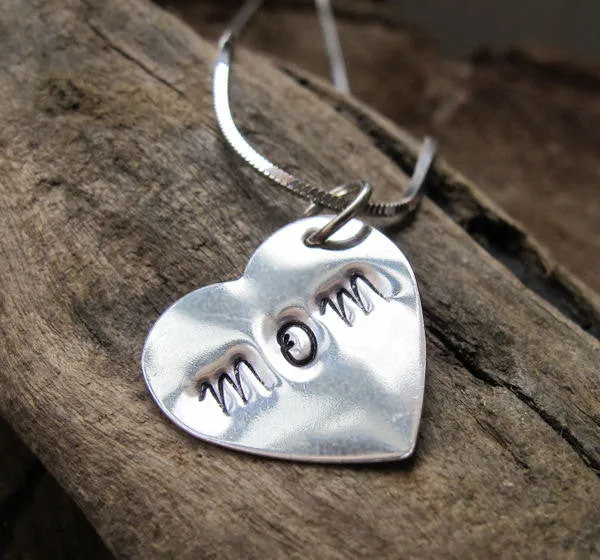 Sterling Silver Name Heart Charm Necklace