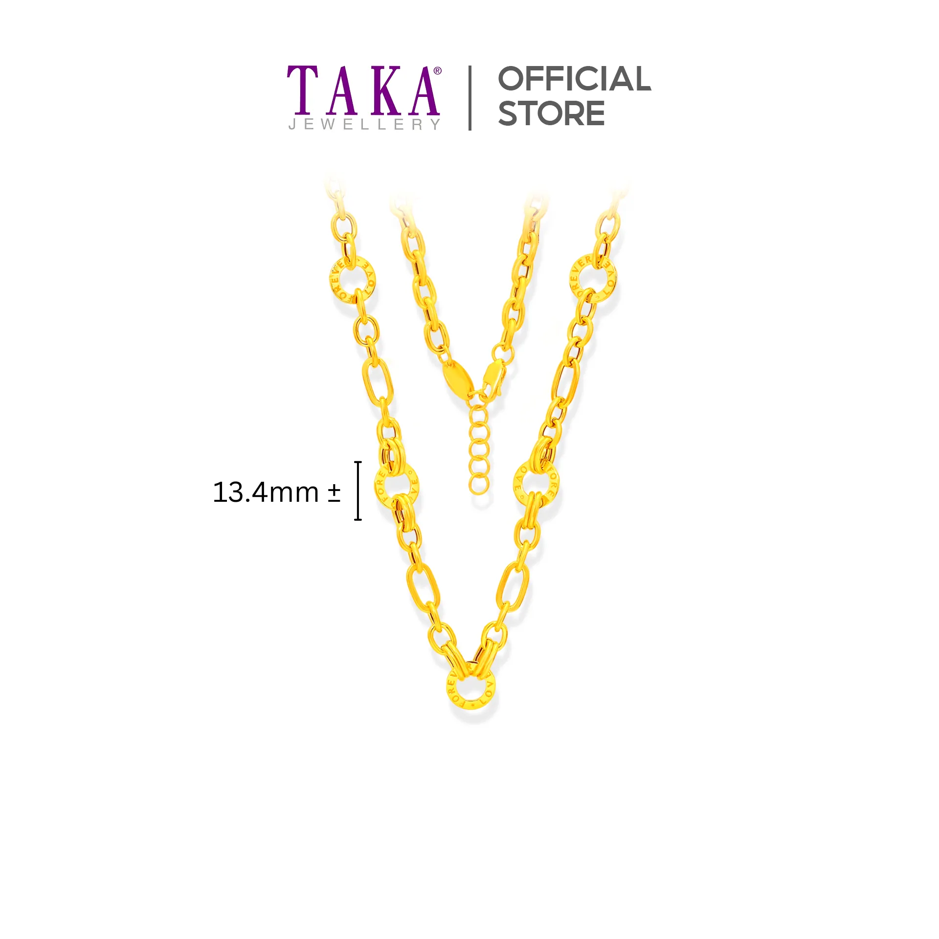 TAKA Jewellery 916 Gold Long Necklace