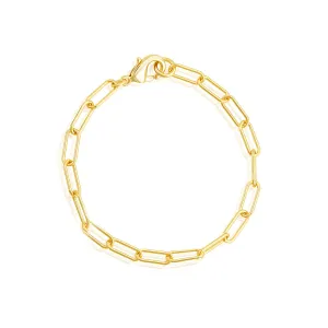 Tarnish Resistant 14k Gold Plated Chunky Paper Clip Chain Bracelet