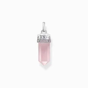 Thomas Sabo Silver Hexagonal Pendant with Rose Quartz