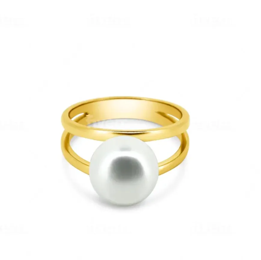 Twin Reflection Pearl Ring Gold