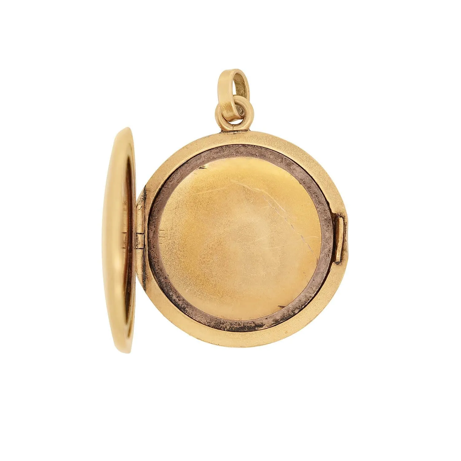 Victorian 14k Small Diamond Round Locket