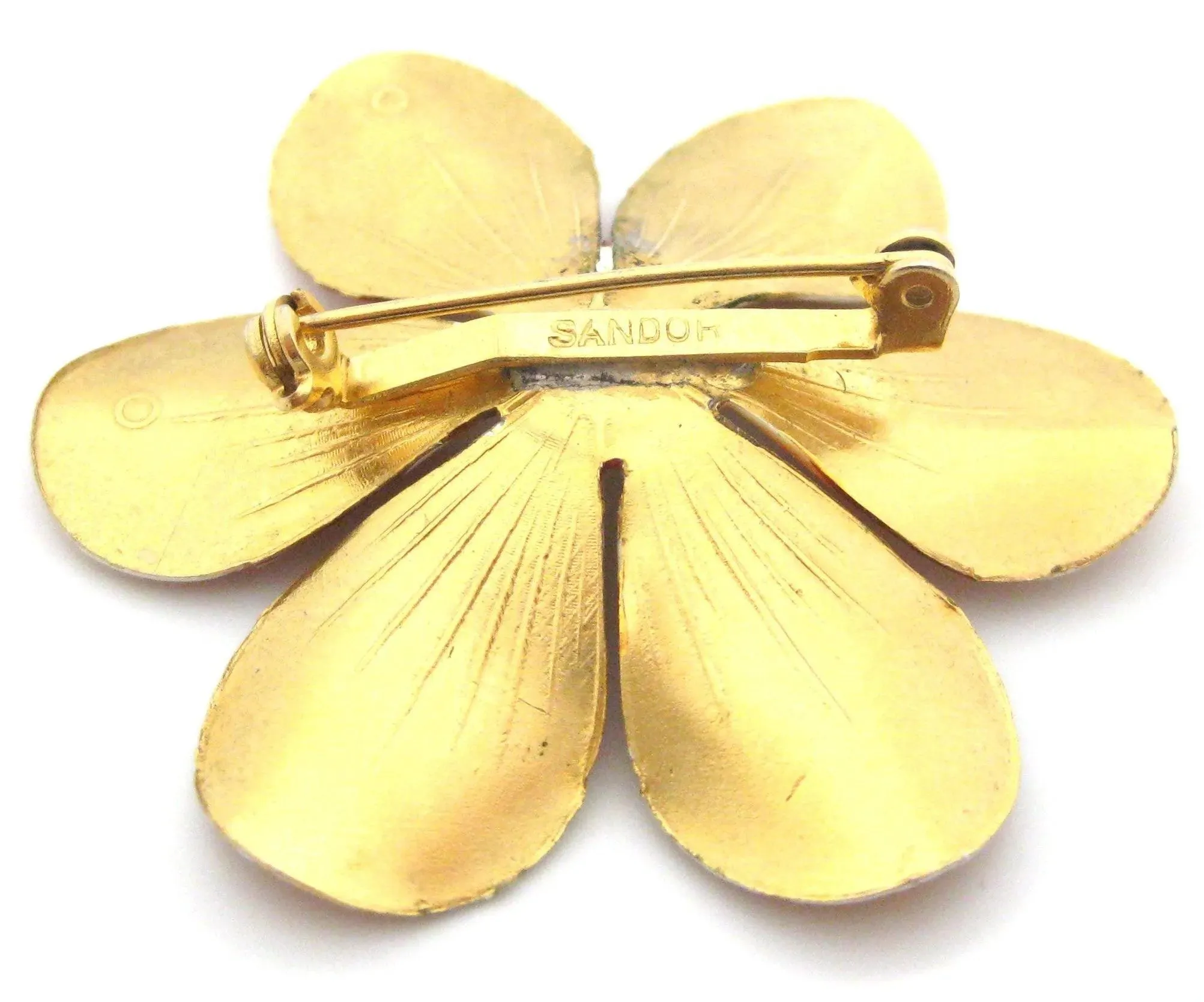 Vintage 1960s Sandor Designer Flower Brooch