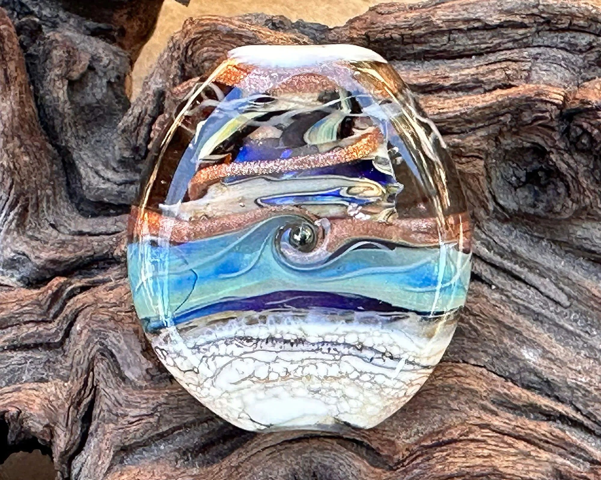 Waves Organic Lampwork Focal Bead SRA