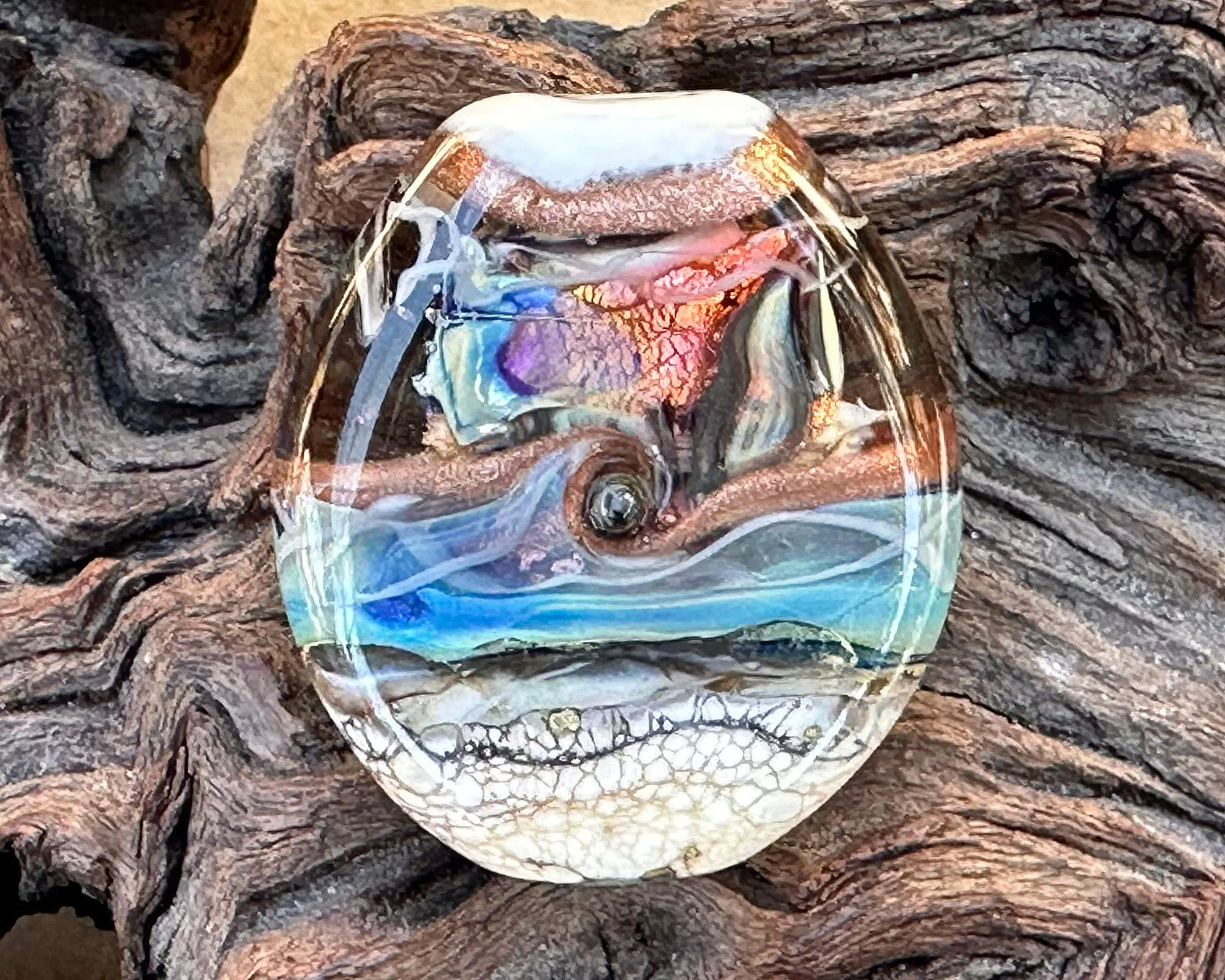 Waves Organic Lampwork Focal Bead SRA