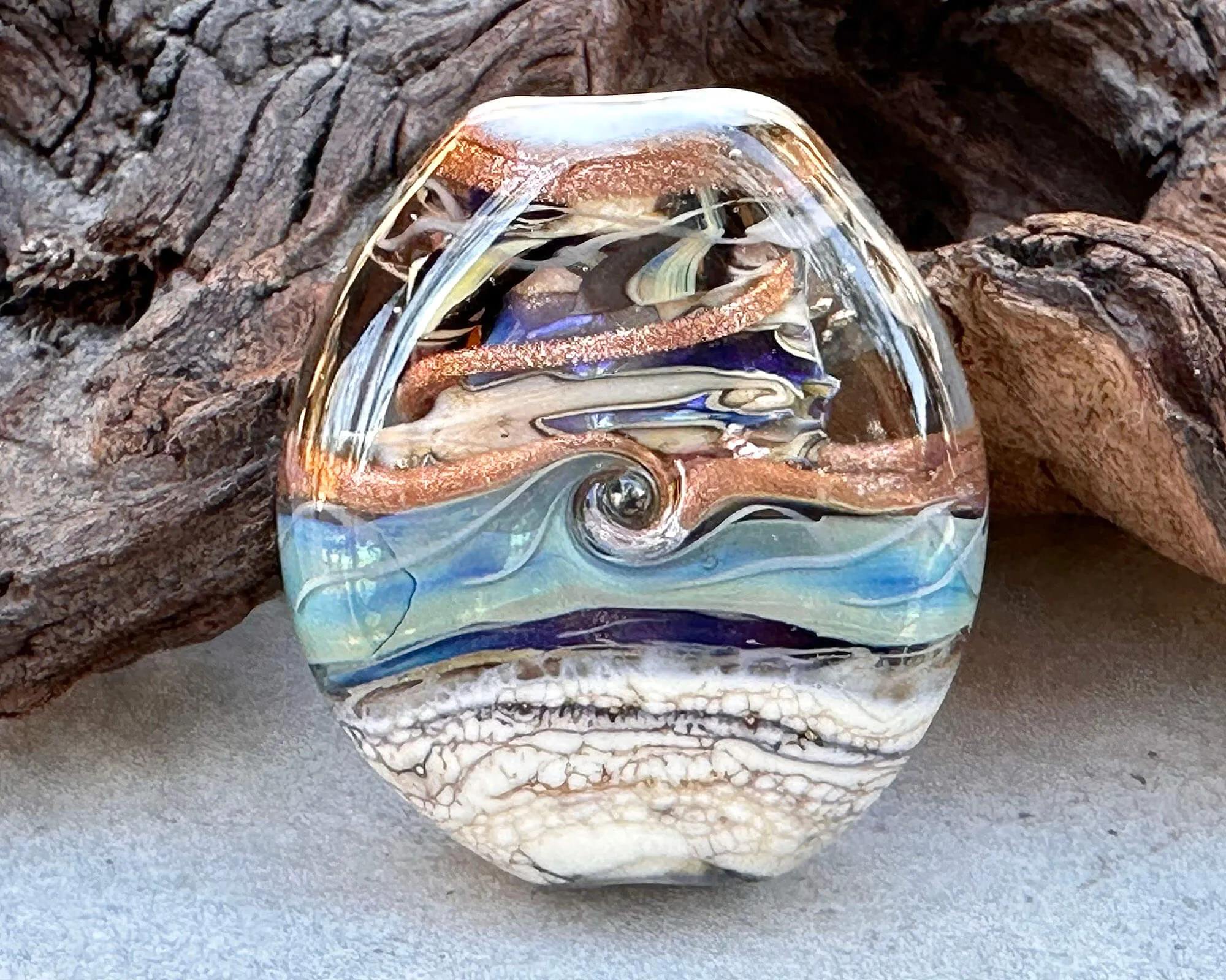 Waves Organic Lampwork Focal Bead SRA