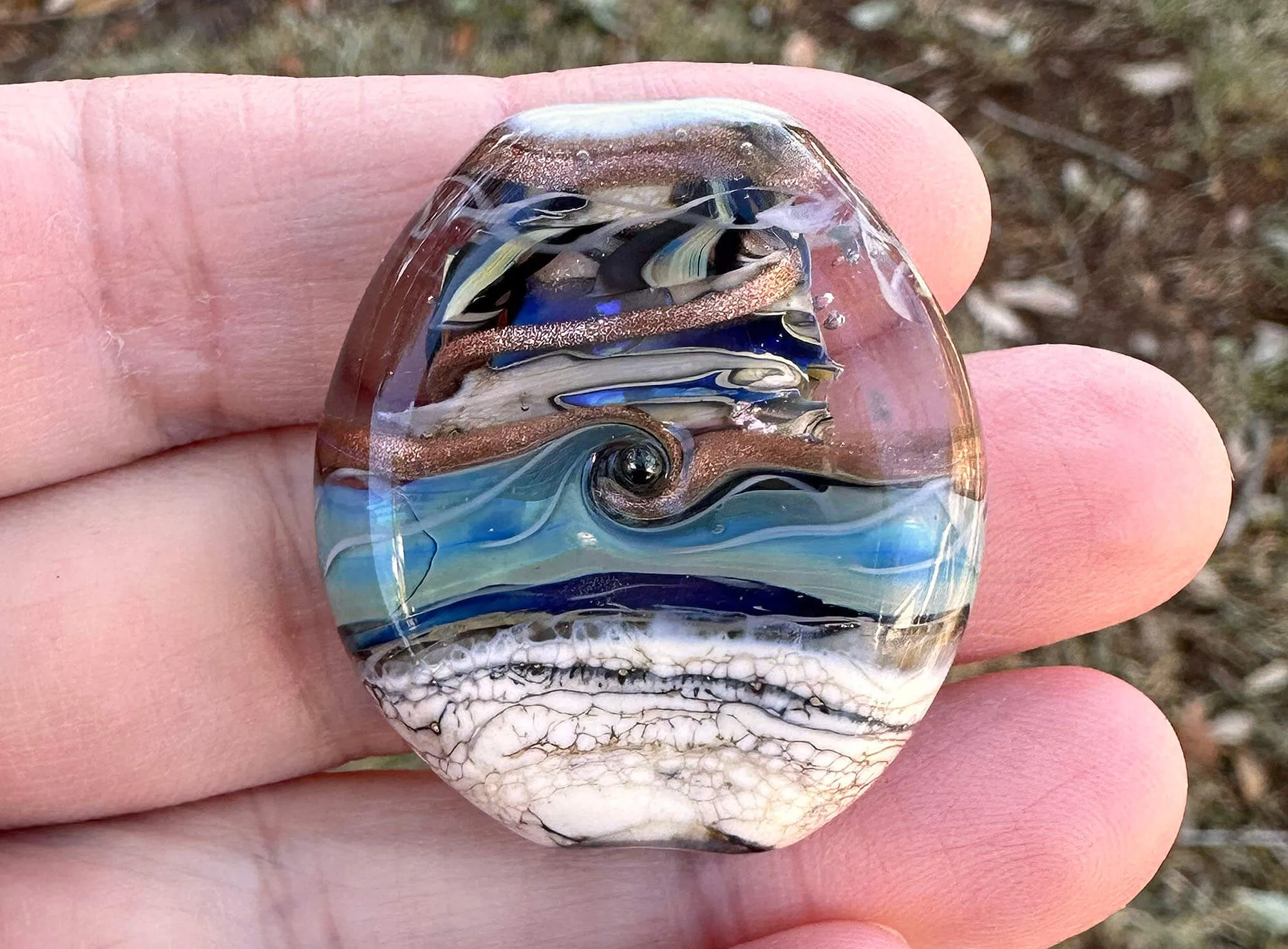 Waves Organic Lampwork Focal Bead SRA