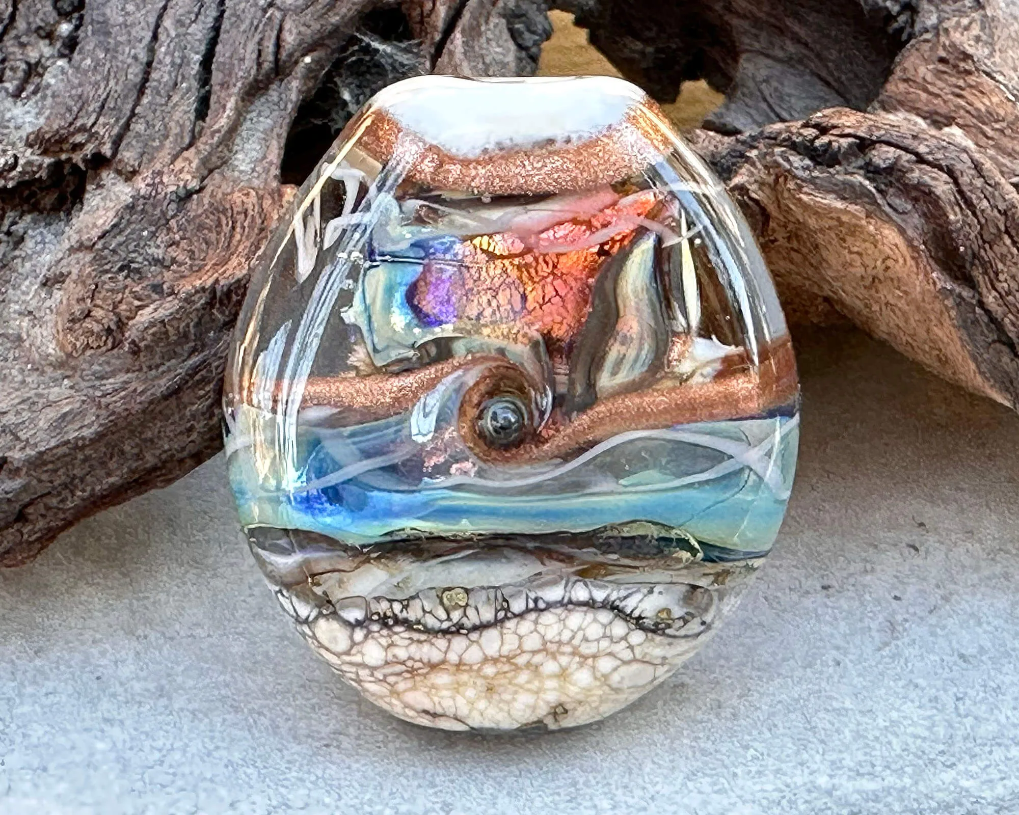 Waves Organic Lampwork Focal Bead SRA