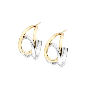 Weave Hoop Earrings - 9kt Gold & Sterling Silver