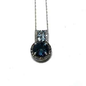 White Gold London Blue Topaz Pendant